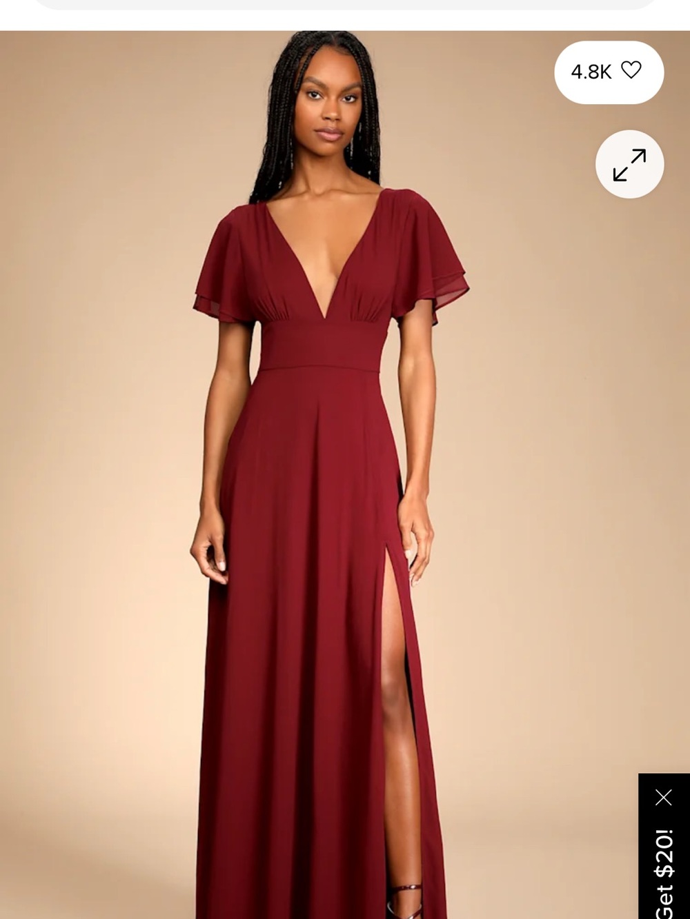Promise Of Love Burgundy Flutter Sleeve Maxi Dress
Lulus